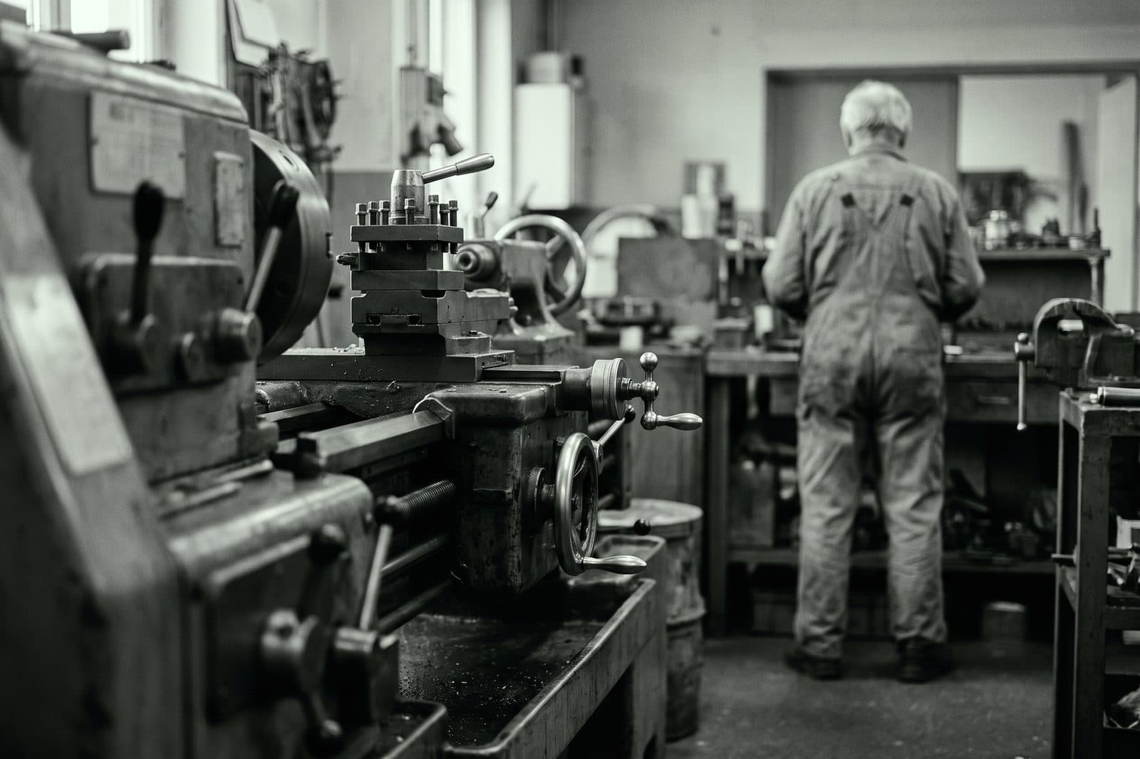 A milling machine in a workshop in the Basque Country
